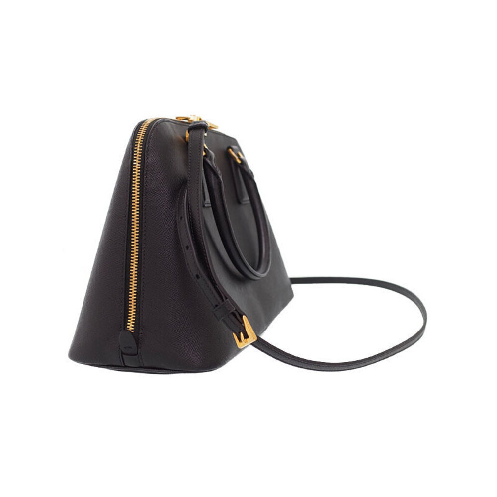 Prada leather black Saffiano Promenade bag